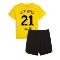 Borussia Dortmund Donyell Malen #21 Heimtrikotsatz Kinder 2023-24 Kurzarm (+ Kurze Hosen)